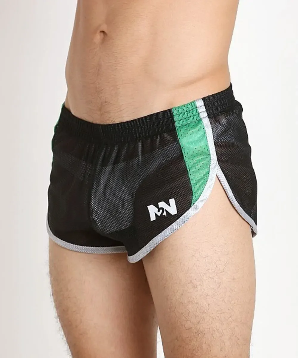 PreLoved N2N Bodywear Mens Athletic Split Mesh Shorts Color Black Size Medium